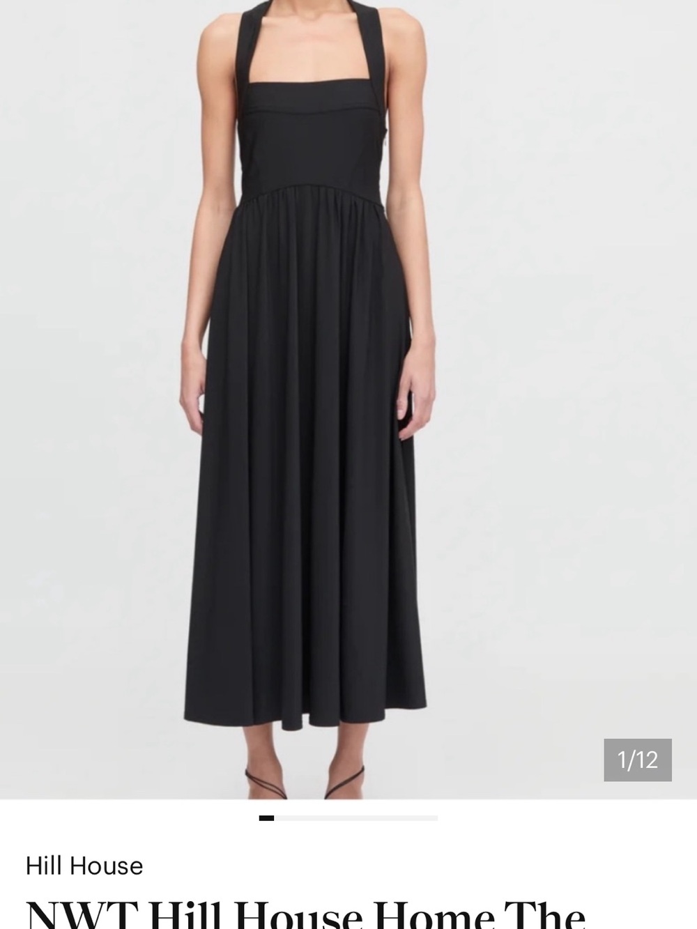 Hill House Black Halter-Back Midi Dress